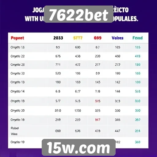Estatísticas de jogos populares na plataforma 7622bet